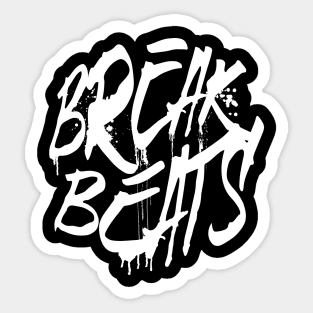 BREAKBEAT  - Spray Signature (white) Sticker